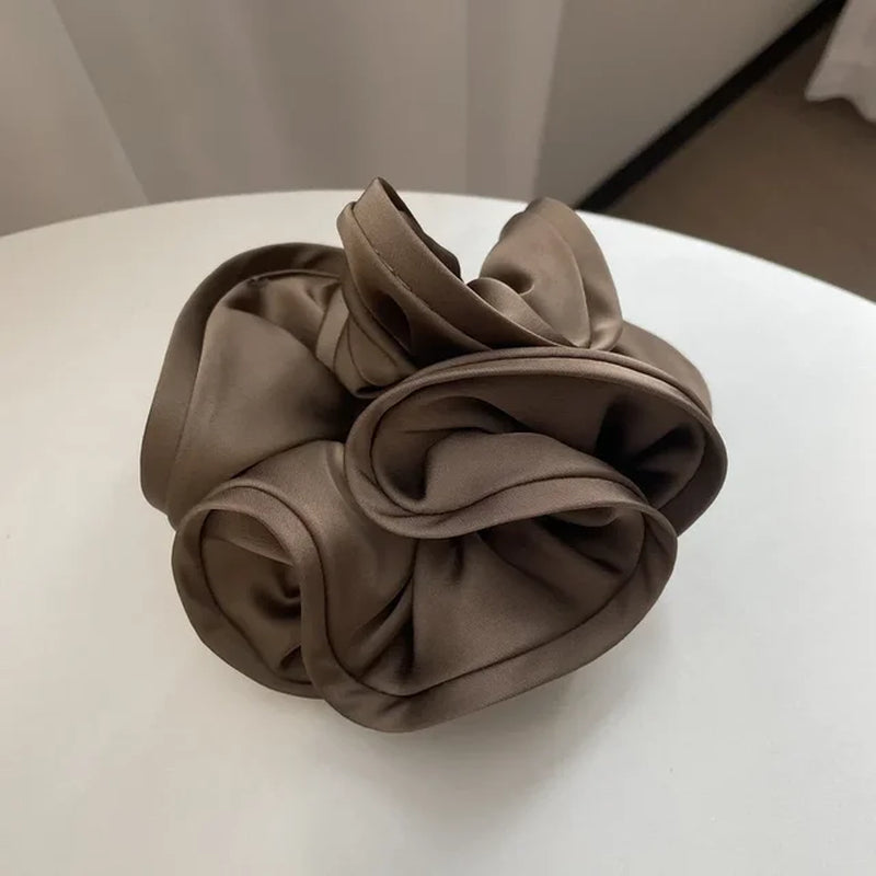 Oversized Satin Scrunchies Hair Ties Women Luxury Vintage Large Elastic Hair Band Mesh Scrunchy Lady Hair Accessories for Girls